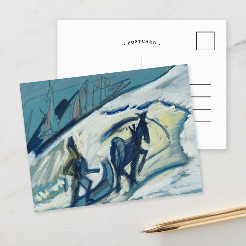 Bauer mit Pferdeschlitten  Ernst Ludwig Kirchner Postcard