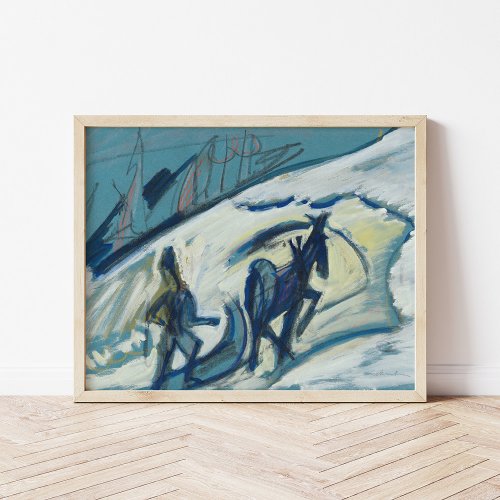 Bauer mit Pferdeschlitten  Ernst Ludwig Kirchner Poster