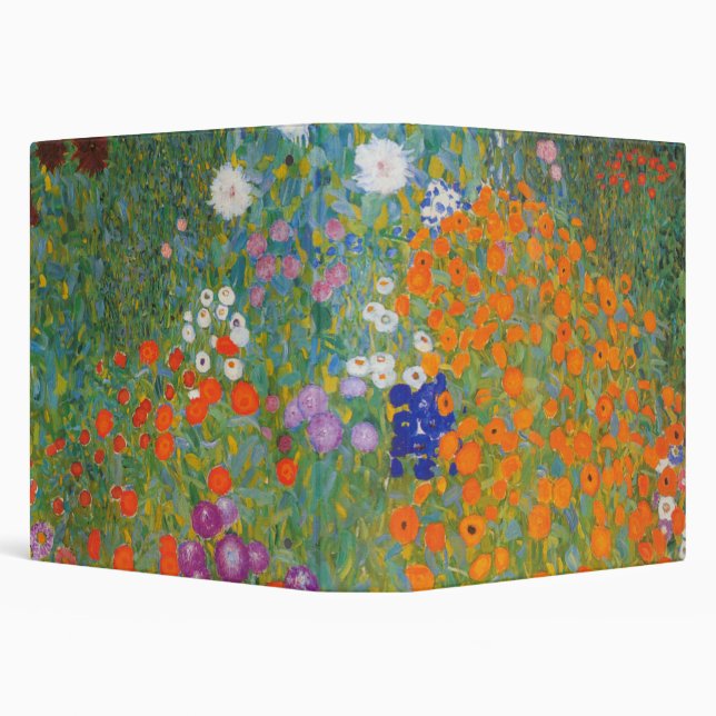 Bauerngarten - Gustav Klimt 3 Ring Binder (Background)