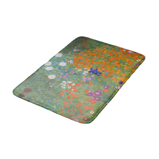 Bauerngarten - Gustav Klimt Bath Mat (Angled)