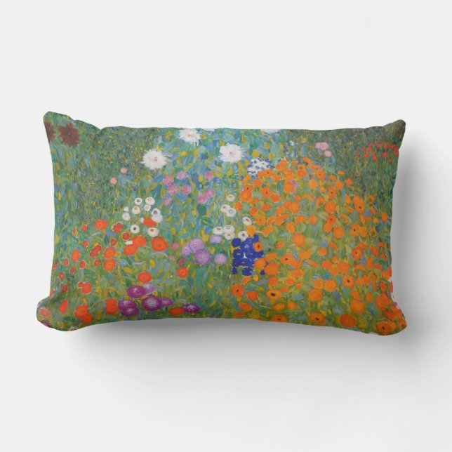 Bauerngarten - Gustav Klimt Lumbar Pillow (Front)