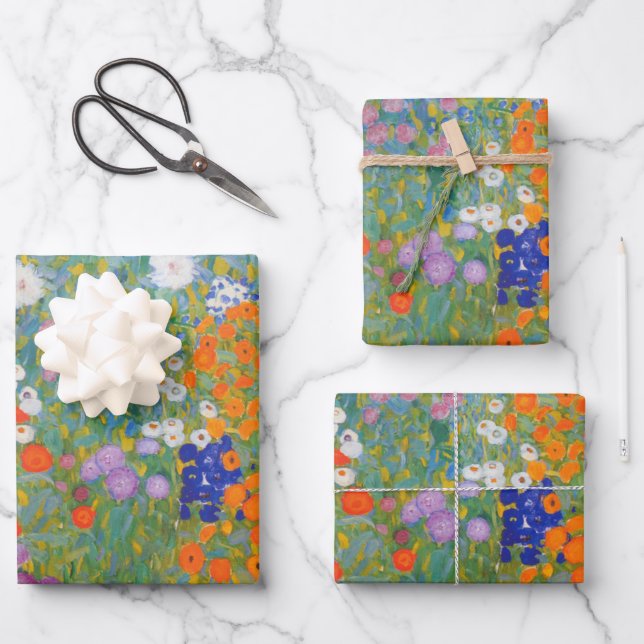Bauerngarten - Gustav Klimt Wrapping Paper Sheets (Front)