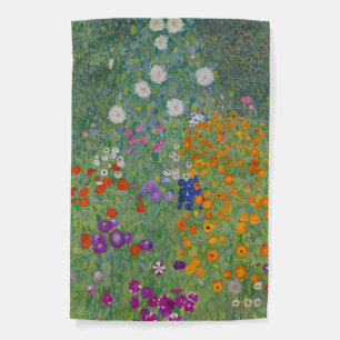 Bauerngarten, Oil Painting, Gustav Klimt Garden Flag