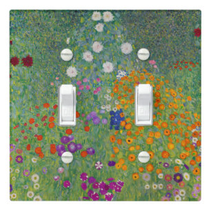 Bauerngarten, Oil Painting, Gustav Klimt Light Switch Cover