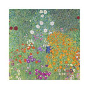 Bauerngarten, Oil Painting, Gustav Klimt Metal Print