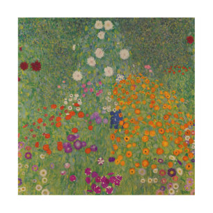 Bauerngarten, Oil Painting, Gustav Klimt Wood Wall Art