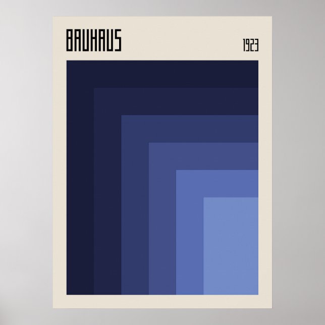 Bauhaus 1923 |  Retro Design |  Blue Shades Poster (Front)