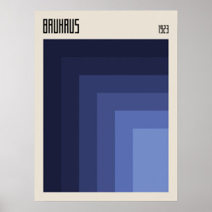 Bauhaus 1923 Retro Design Blue Shades Poster