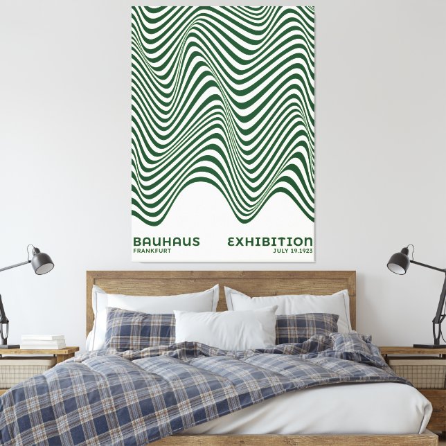 Bauhaus Abstract Wave Wall Art, for home decor (Insitu(Bedroom))