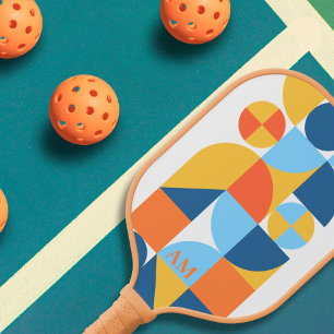 Bauhaus Aesthetic Pattern Personalized Unique Pickleball Paddle