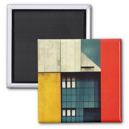 Bauhaus architecture illustrated magnet