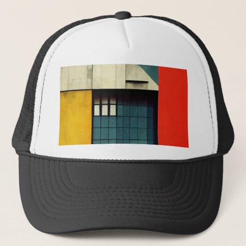 Bauhaus architecture illustrated trucker hat