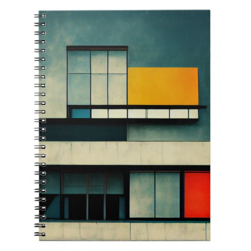 Bauhaus architecture style illustrated notebook