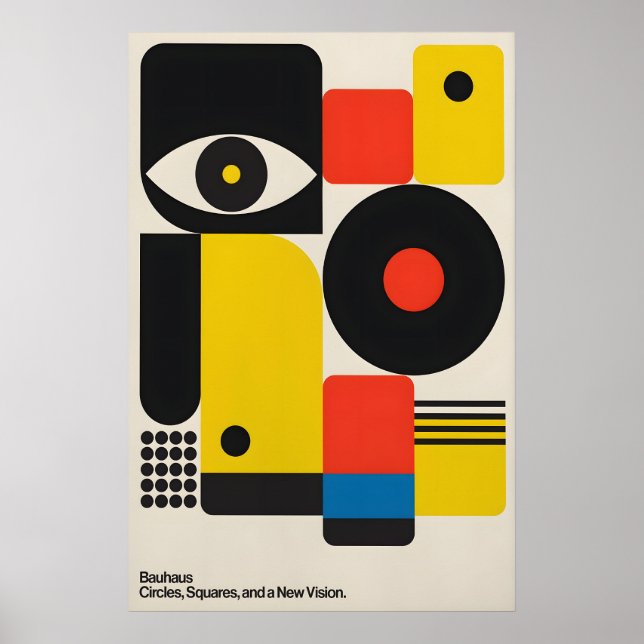 Bauhaus Art Print Mid-Century Modern Geometric (Front)