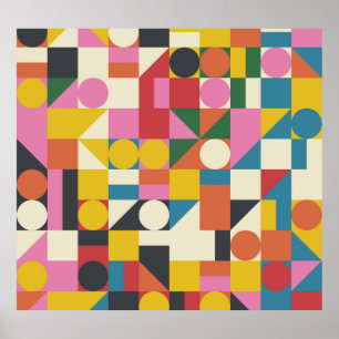 Bauhaus artwork: abstract geometric composition poster
