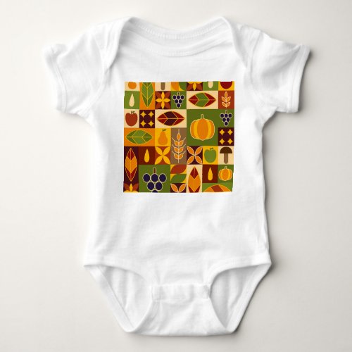 Bauhaus Autumn Geometric Natural Pattern Baby Bodysuit