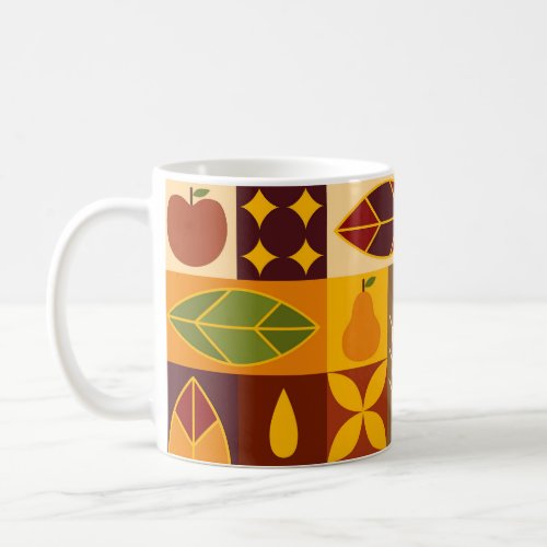 Bauhaus Autumn Geometric Natural Pattern Coffee Mug