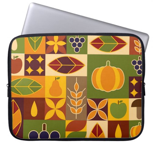 Bauhaus Autumn Geometric Natural Pattern Laptop Sleeve