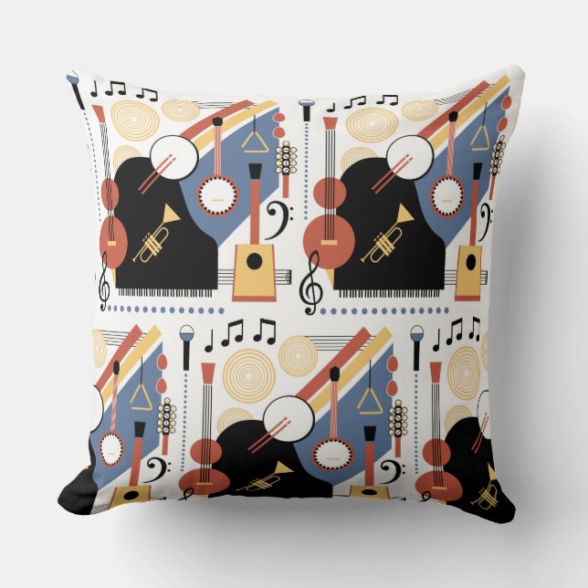 Bauhaus Band Throw Pillow (Front)