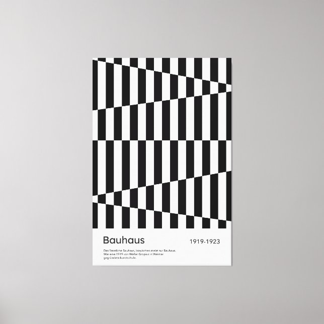 Bauhaus Black White Stripe Grid Art Print (Front)