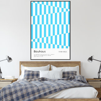 Bauhaus Blue Stripe Geometric Art Print 1923