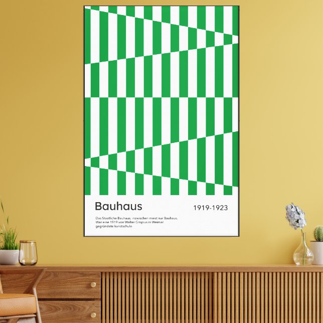 Bauhaus Bright Green Stripe Art Print 1923 (Insitu(LivingRoom))