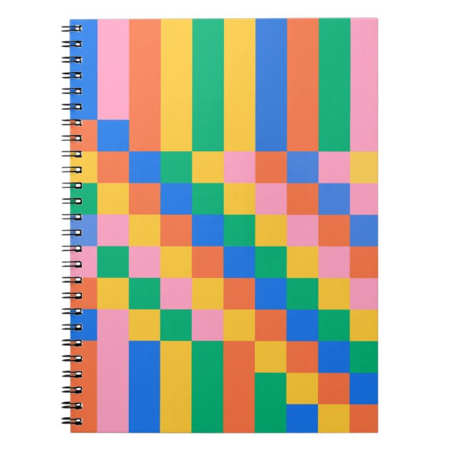 Bauhaus Checkerboard Pattern Notebook (Front)