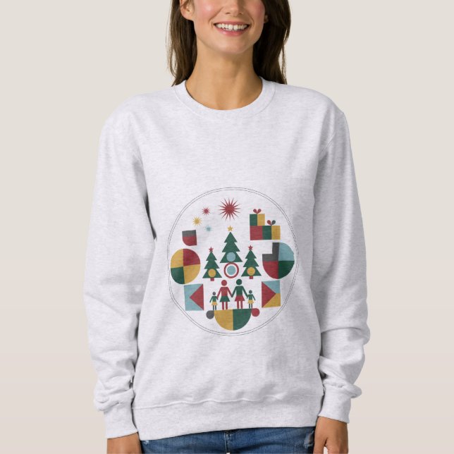 Bauhaus Christmas Family Tee - Modern Geometric  (Front)