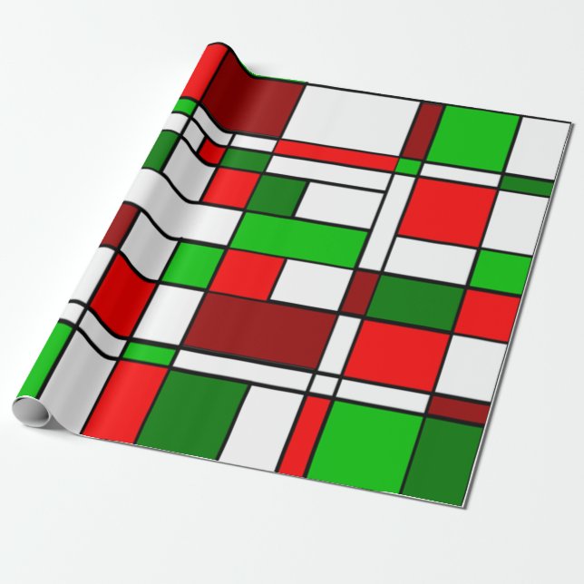 Bauhaus Christmas Wrapping Paper (Unrolled)