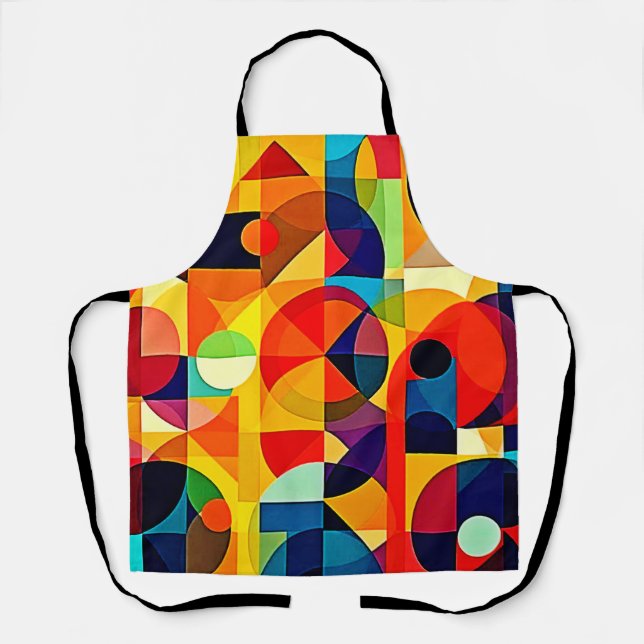 Bauhaus Color Geometry Design Apron (Front)