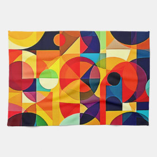 Bauhaus Color Geometry Design Kitchen Towel