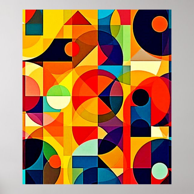Bauhaus Color Geometry Design Poster (Front)