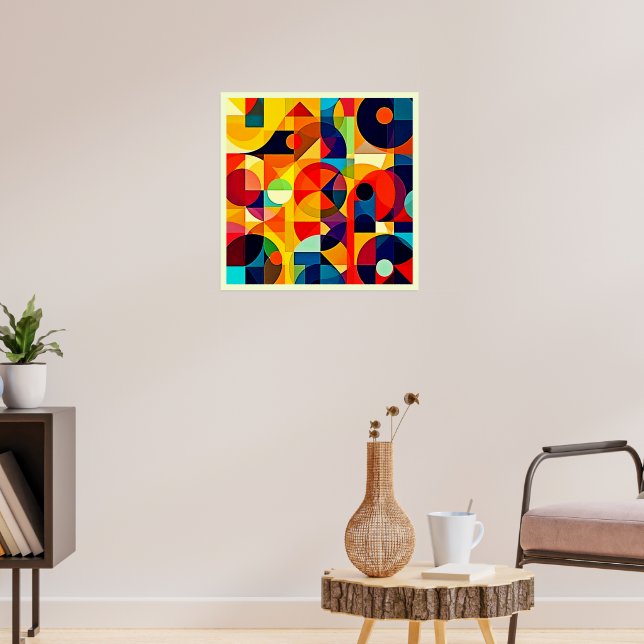 Bauhaus Color Geometry Design Poster (Living Room 3)