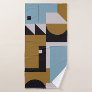 Bauhaus composition artwork made with abstract ele bath towel