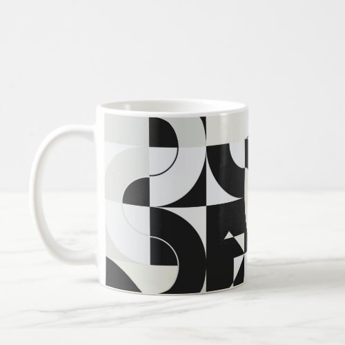 Bauhaus composition artwork made with abstract ele coffee mug