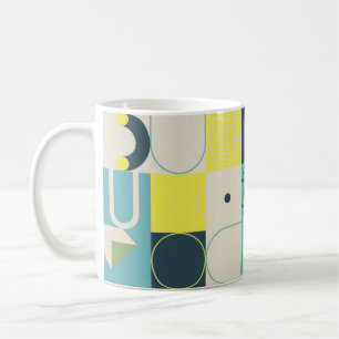 Bauhaus composition artwork made with abstract ele coffee mug