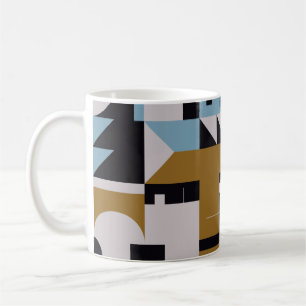 Bauhaus composition artwork made with abstract ele coffee mug