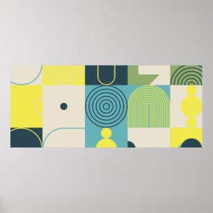 Bauhaus composition artwork made with abstract ele poster