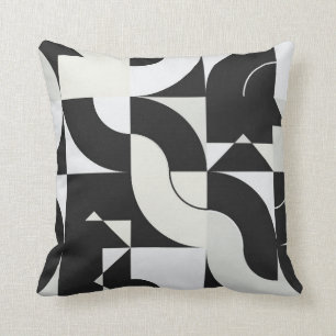 Bauhaus composition artwork made with abstract ele throw pillow
