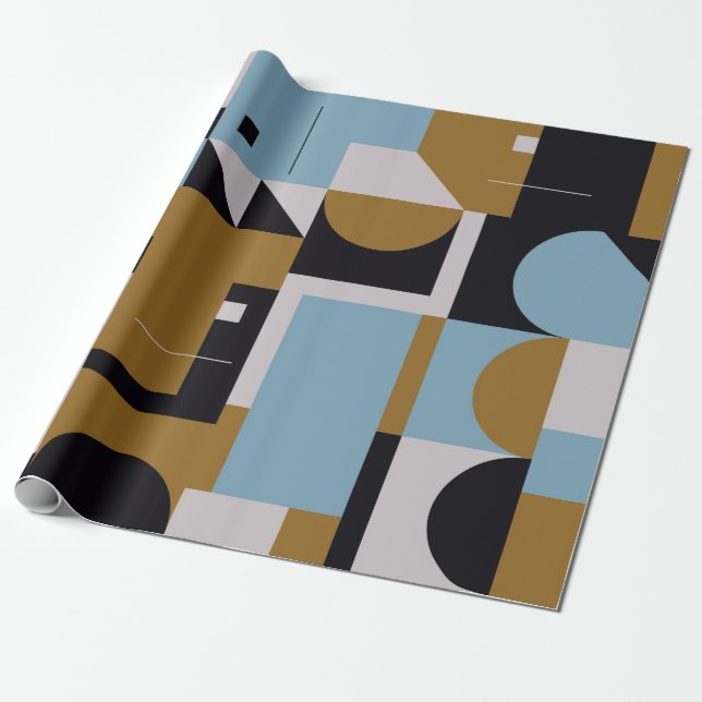 Bauhaus composition artwork made with abstract ele wrapping paper (Unrolled)