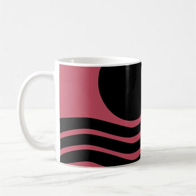 Bauhaus Deep Pink Abstract Coffee Mug (Left)