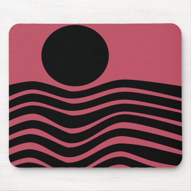 Bauhaus Deep Pink Abstract Mouse Pad (Front)
