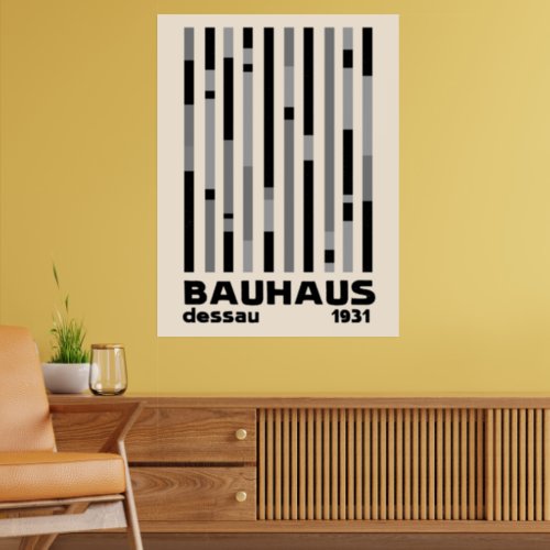 Bauhaus Dessau 1931 Modernist Homage Black Cream  Poster