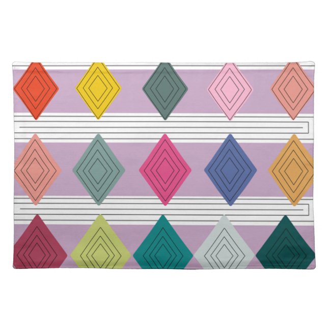 Bauhaus Diamond Quilt  Cloth Placemat (Front)