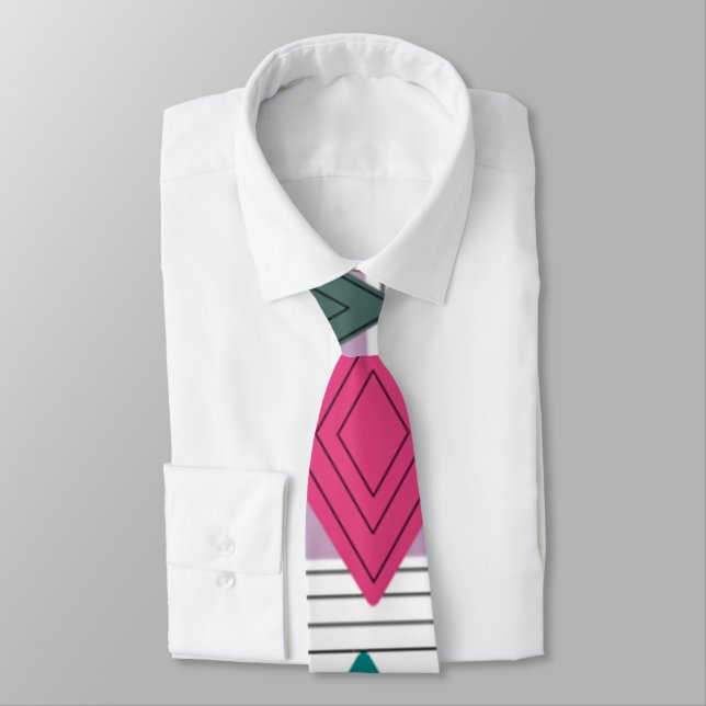 Bauhaus Diamond Quilt  Neck Tie (Tied)