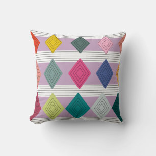 Bauhaus Diamond Quilt  Throw Pillow