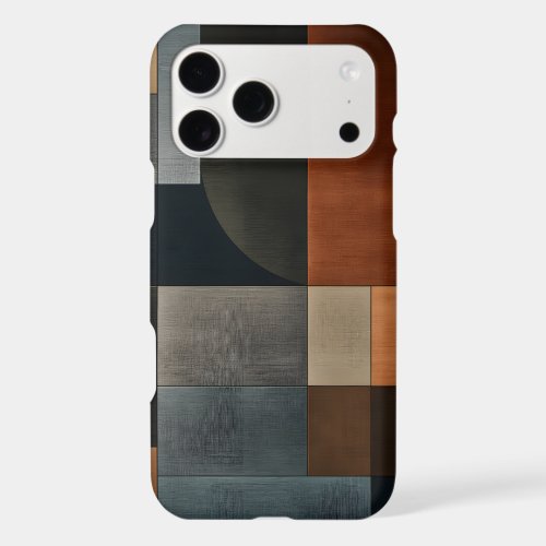 Bauhaus Earthy Geometric Block Pattern iPhone Case