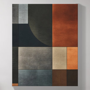 Bauhaus Earthy Geometric Pattern Canvas Print Photo Tile
