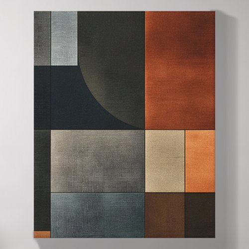 Bauhaus Earthy Geometric Pattern Canvas Print Photo Tile