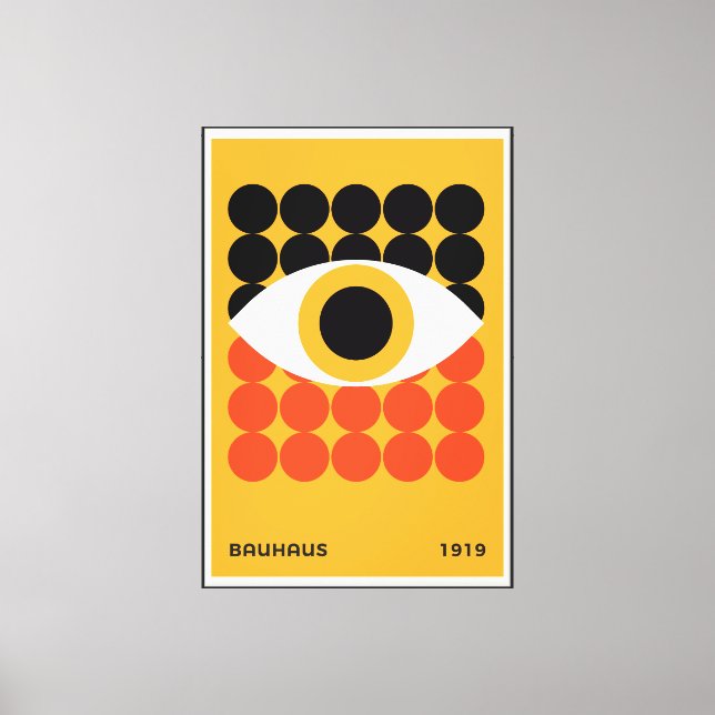 Bauhaus Eye Geometric Art Print Orange 1919 (Front)